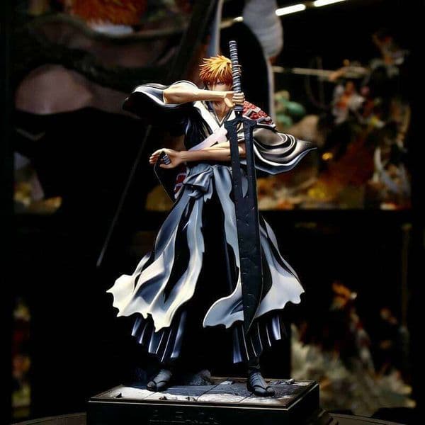 35cm Dual Blades Ichigo Kurosaki Figure Thousand-Year Blood War Anime Statue Desktop Ornament Collect Model Toy Boys Gift 26Y0519