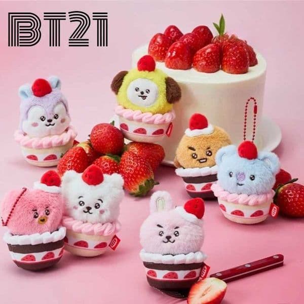 BT21 Koya Chimmy Mang cute kawaii cartoon plush toy keychain high-value creative anime character peripheral keychain decoration L260518OG73