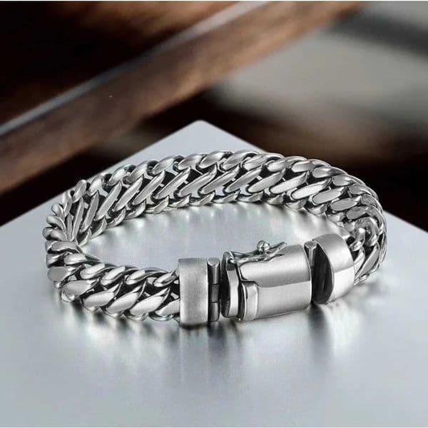 Great Sale S925 Sterling Silver Punk Minimalist Bangle Width Silver Jewelry Certified jewelry gift for men and women Q260519