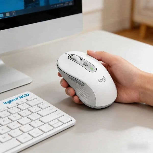 Logitech M650 Plug-and-Play Wireless Mouse Silent Click Dual Mode Bluetooth Logi Bolt 24-Month Battery Ergonomic for Laptop Desk Z260519