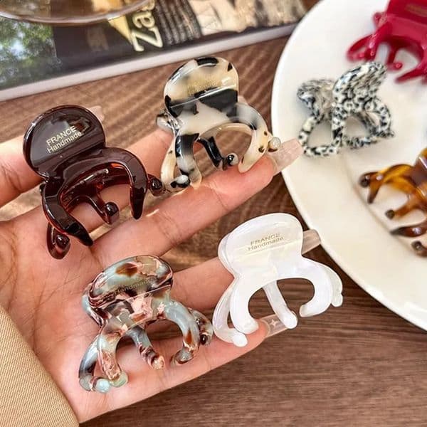 Fashion French Hair Claw Clips Women Elegant Retro Crab Shark Clip Acetate High Ponytail Holders for Girls Hair Accessories260509