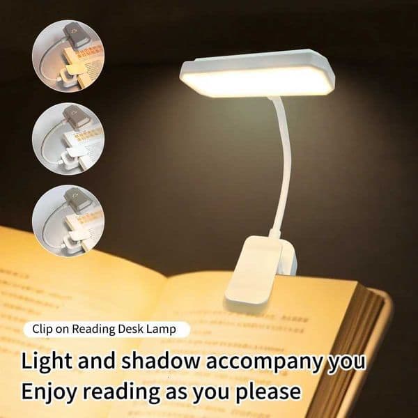 Type-C Rechargeable LED Desk Lamp Clip On Reading Light 360 Gooseneck Touch Dimmable Eye Protection Bedside Table Study Lamp M260519