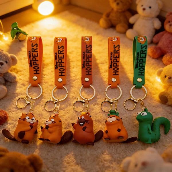 3D Cute Orange Beaver Keychain Cartoon Animal Doll Pendant Key Chains Bag Charm Car Keyring Accessories Gift L260518VBML