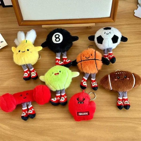 New Rugby Billiards Football Plush Toys with Feet Cute Keychain Smiling Face Expression Creative Childrens Dolls Birthday Gifts L260518PA9O