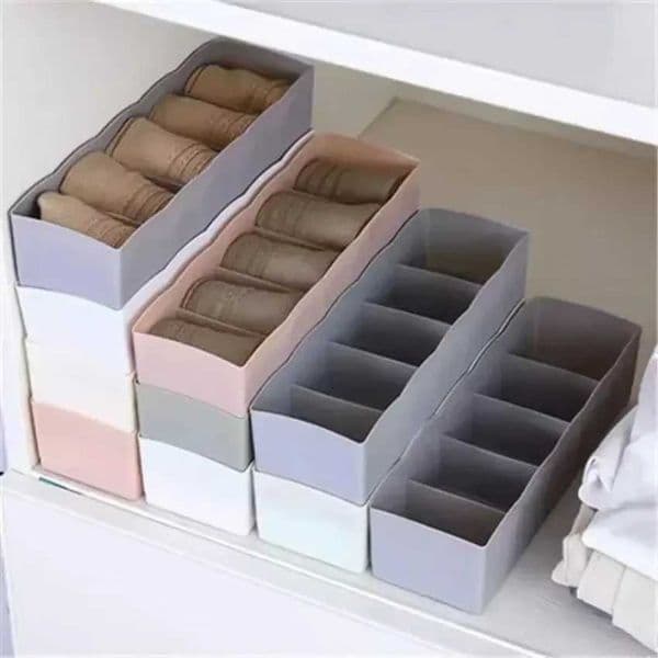 5 Grids Underwear Socks Storage Box Drawer Closet Organize Sorting Boxs Divider Desk Accessories Household Storage Basket C260518