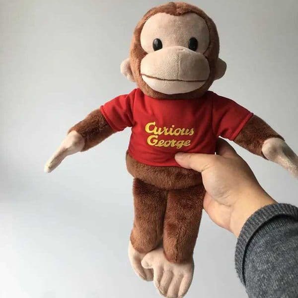 Lovely Curious George Monkey Plush Doll Cartoon Stuffted Animal Plushie Toy Home Decor Gift for Friends Girls Sleeping Pillow L260519MTFT