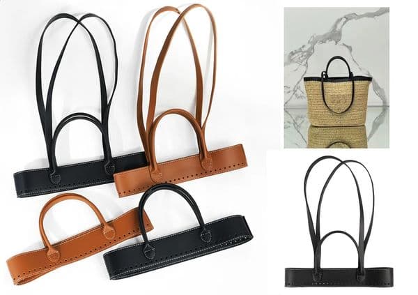 Premium PU Leather Woven Bag Handle Set for DIY Handmade Woven Handbag Crossbody Bag Bucket Bag Replacement Bag Accessories 260519