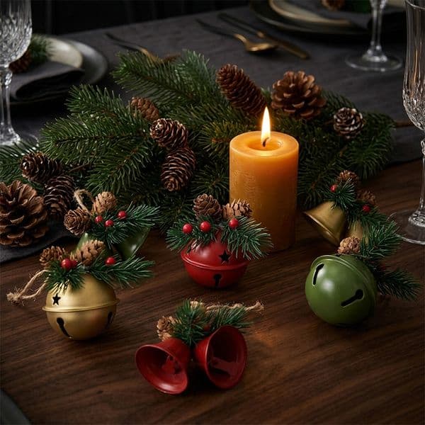 Iron Christmas Bell Ornaments Metal Hanging Bells Xmas Tree Pendants Holiday Party Home Decor Wholesale