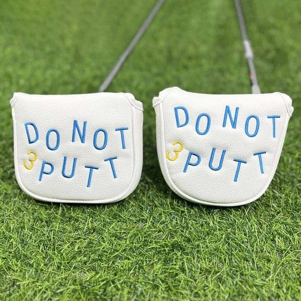 Golf Minimalist Embroidered Single-Stroke Semi-Circular Putter Cover Strong Magnetic Closure PU Waterproof Cap 26Y0519