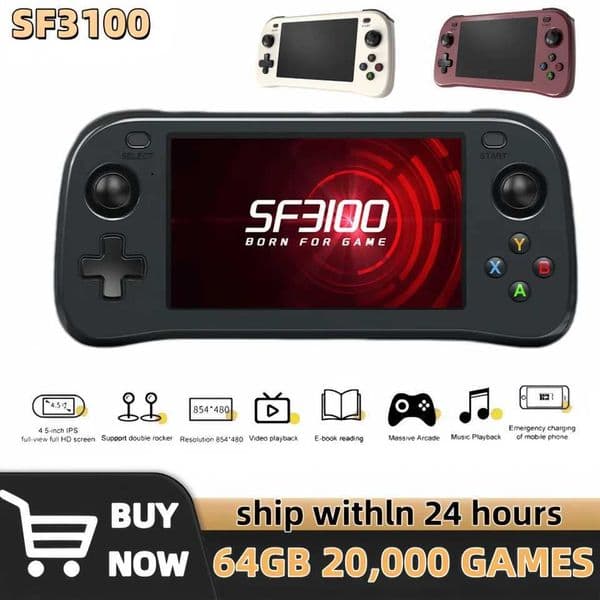 SF3100 Retro Handheld Video Game Console Classic Games Pocket Player 45 Inch IPS Screen 3000mAh Portable Linux System SF3000 L260519YVID