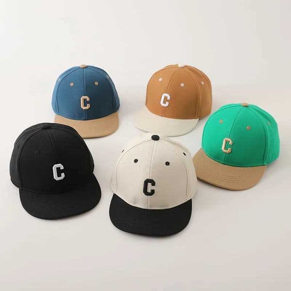 Summer Baby Baseball Cap Letter C Hip Hop Patchwork Flat Brim Snapback Hats Adjustable Kids Boy Girl Sun Visors L260519XPSX