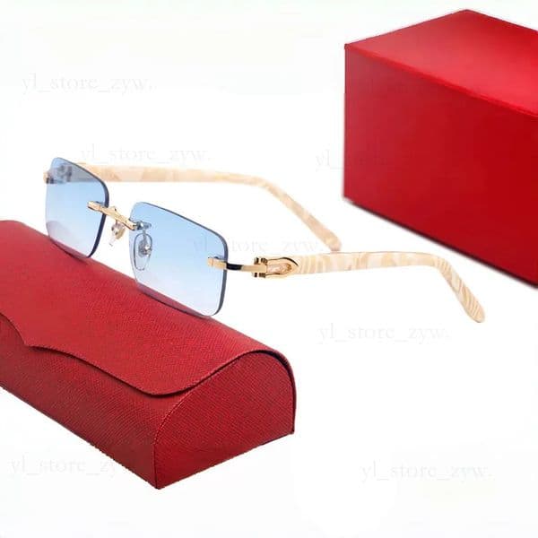 wholesale sunglasses polarized Luxury designer glasses for woman luxurys designers Leopard head Frameless wooden leg mens sunglasses Brand Sun Glasses 8d7