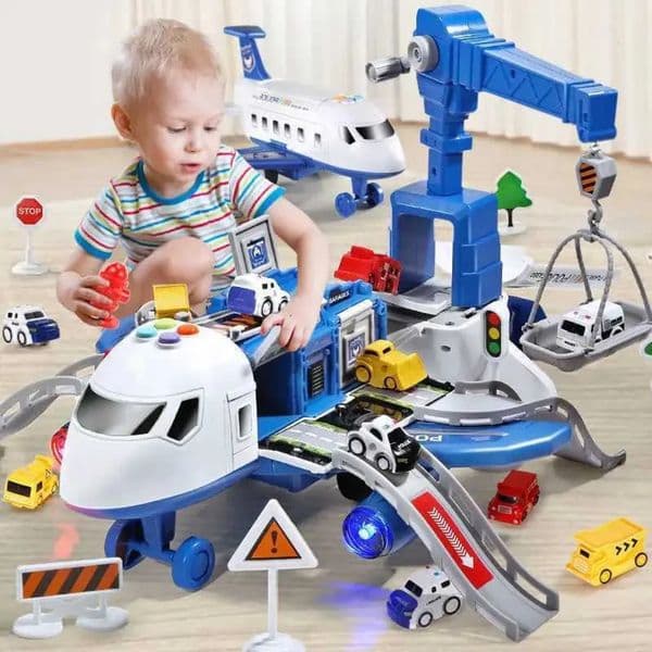 2026 1 Plane New Deformation Sic Simulation Track Inertia Aircraft Large Size Passenger Kids Airliner 1 slot car a Toy Car For Childrens