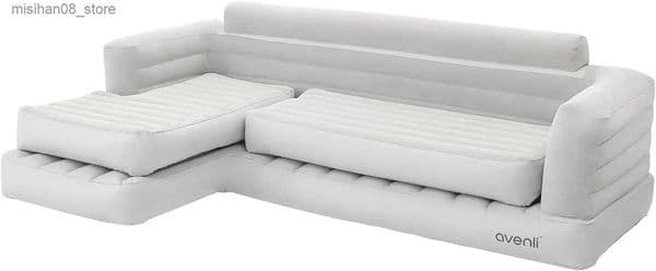 Other Furniture Inflatable Couch Corner Sofa L-Shaped Sectional Blow Up CouchWhite Q240625