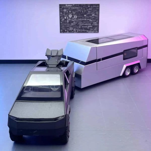 2026 New Truck 1 32 Off Road Pickup Trailer Alloy Car Diecast Model Sound Light Children Toy Fashion Home Furnishings Gift Cyber Designer 02