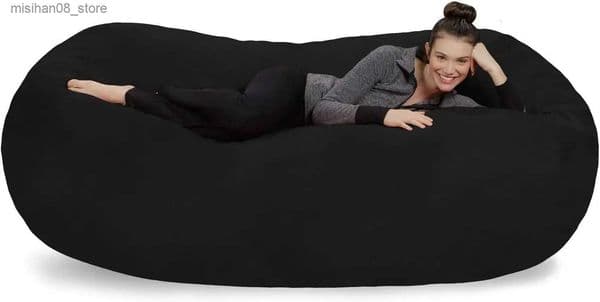 Other Furniture - Plush Bean Bag Sofas with Super Soft Microsuede Cover - XL Memory Foam Stuffed Lounger Chairs for Kids Adults Coup Q240625