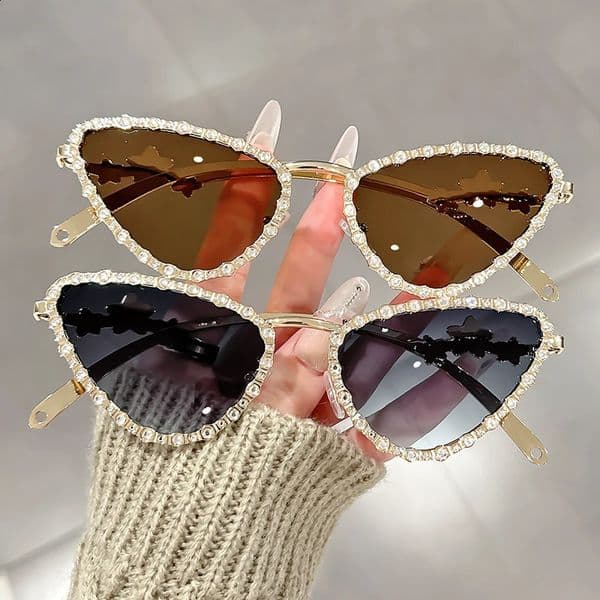 Personalized womens travel and party sunglasses trendy and fashionable diamond-encrusted sunglasses 260509
