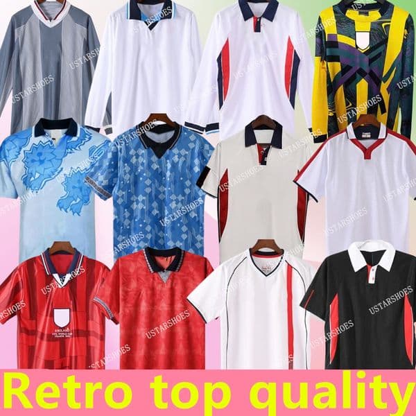 GASCOIGNE SOUTHGATE Englands Retro Soccer Jerseys 1990 96 Euro SHEARER OWEN 98 Kids kit Vintage Football shirts ROONEY GERRARD LAMPARD 2000 02 04 06 Classic Football
