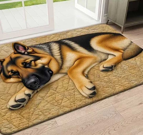 Fun German Shepherd Rest Printed Door Mat Non Slip Bedroom Kitchen Dining Room Soft and Practical Festival Decoration Door Mat L260519