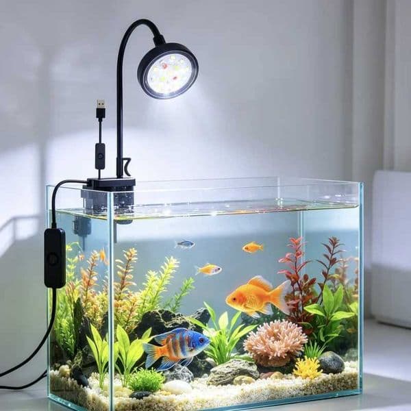 Aquarium Light With Adapter LED Clip On Fish Tank Light Small Full Spectrum USB Light 360 Rotation Lighting Z260519