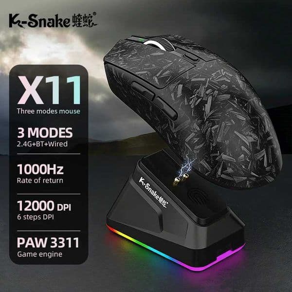 X11 Bluetooth wireless mouse gaming e-sports three-mode laptop desktop computer lightweight magnetic charging Z260519