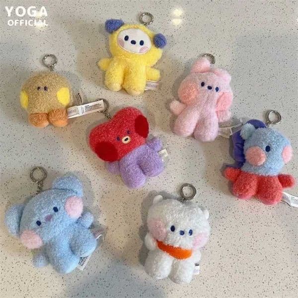 Minini Plush Keychain Kawaii Mini Baby Series Anime Cute Cartoon RJ MANG SHOOKY Plush Doll Bag Charm Girl Gift L26051847JK