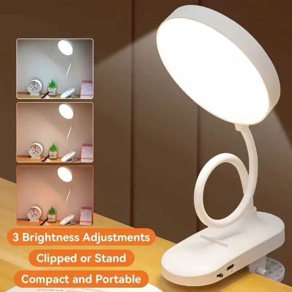 USB Rechargeable Clip On Table Lamp Dimming Touch Switch LED Eyes Protection Reading Lights for Study Office Bedroom Desk Lamp M260519