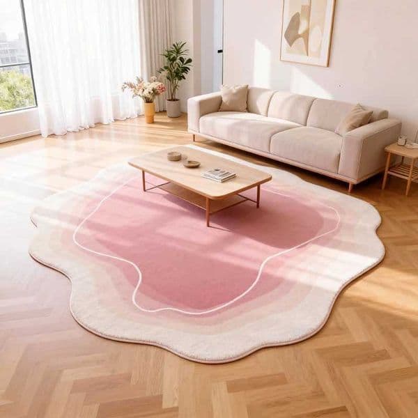Irregular Shape Carpets for Living Room Fluffy Soft Rug Gradient Color Bedroom Decor Large Carpet Thicken Plush Lounge Floor MatJ260519