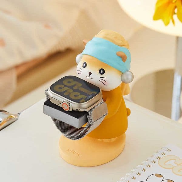 Cute Creative Pearl Cat Watch Charging Stand Tray Huawei Bedside Table Home Desktop Practical Decoration Gift L260519RZ12