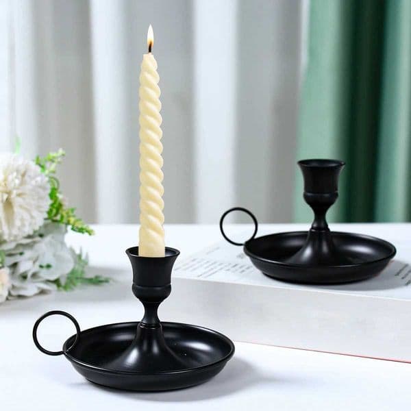 Metal Candle Holder Desktop Candlestick Adornment Candle Holder With Handle Centerpiece Dining Table Wedding Festive Decoration L260519