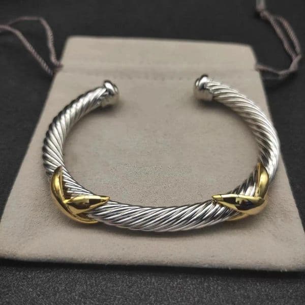 Designer Bracelet Fashion Twisted cuff Bracelet 925 Silver Gold Bangle Luxury Jewelry Pearl Women Men Cuff Bangle Gift High Quality thumbnail 2