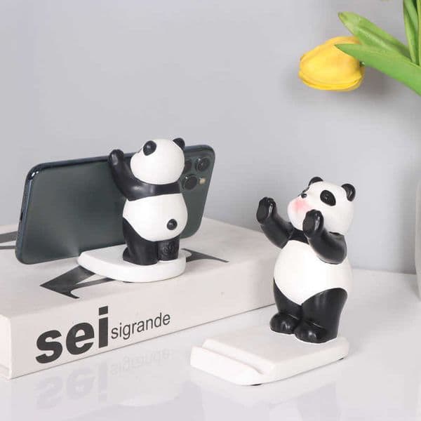 Panda resin phone stand ornament craft for living room bedroom office desktop gift for men and women L260519GGBV