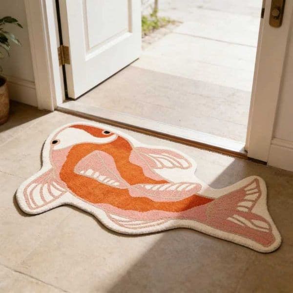 Good Luck Koi Carp Carpets for Living Room Cute Funny Bedroom Decor Carpet Fluffy Soft Irregular Rug Home Thick Plush Floor MatJ260519