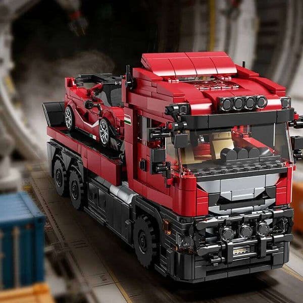 1728pcs Assembling Trailer Set Building Blocks MOC Head Truck And Super Car Model Desktop Ornaments Boys Educational Toys Gifts 26L0520