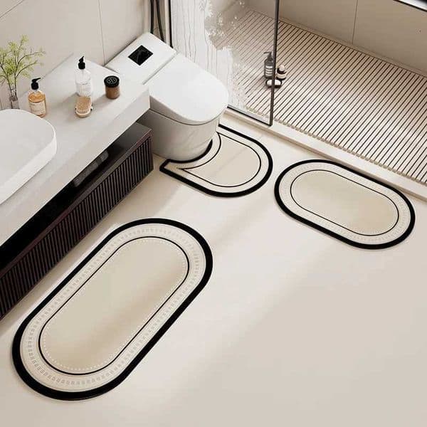 Bathroom floor mat three sets of absorbent non-slip dirty and easy to clean made of diatom mud L260519