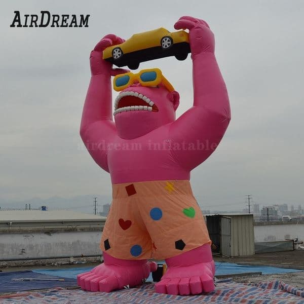 Wholesale High Quality Outdoor Promotion Car wash Inflatable Gorillas kingkong balloon 4/6/8m height For Advertising 0036515
