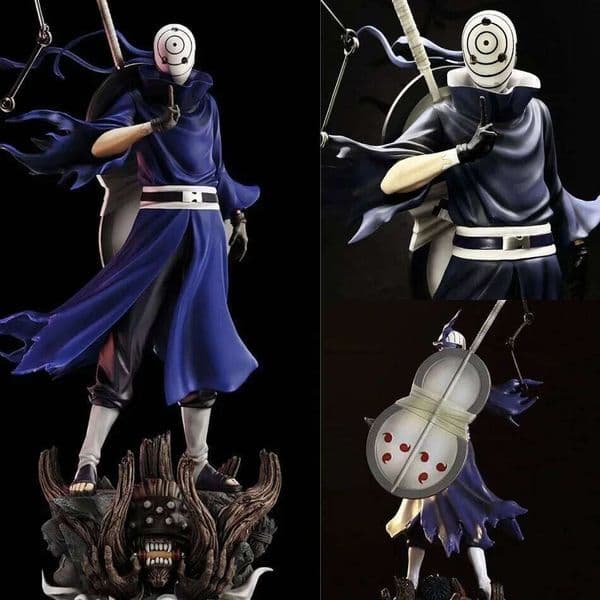 Naruto Anime Figure Uchiha Obito Action Figures double headed Statue PVC Collection Model Desktop Ornament Birthday Toys Gift 26W0520