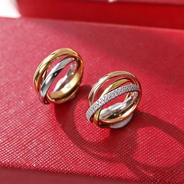 Three rings Love Rings designer for woman Titanium Steel luxury jewelry square Ring for man 18k Gold Plated designer screw jewelry love couples wed Rings Z260618