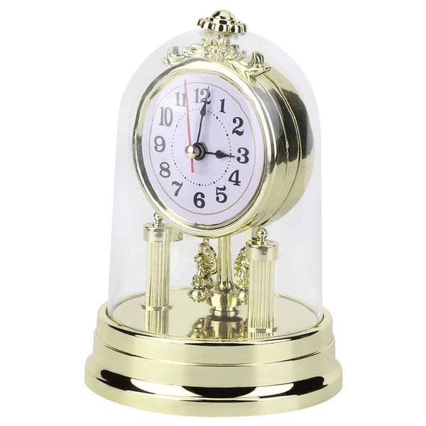 European Retro Living Room Table Clock Antique Silent Desk Clock Vintage Mantel Clock Non-Ticking for Home Bedroom Office Decor C260520