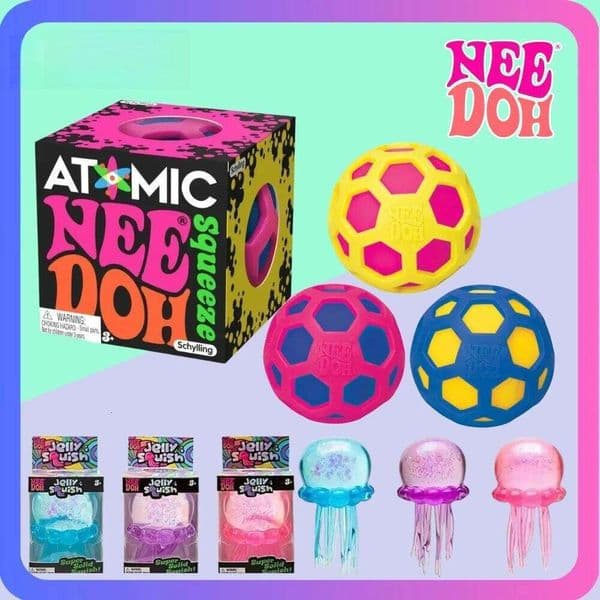 Needoh Fuzz Ball Jellyfish Squishy Blind Box Random Color Soft Stress Relief Cute Relaxing Squeeze Sensory Toy J260520
