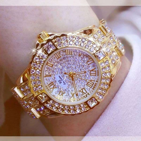Women Diamond Gold Watch Ladies Wrist Luxury Brand Rhinestone Women's Bracelet Watches Female Relogio Feminino W260520