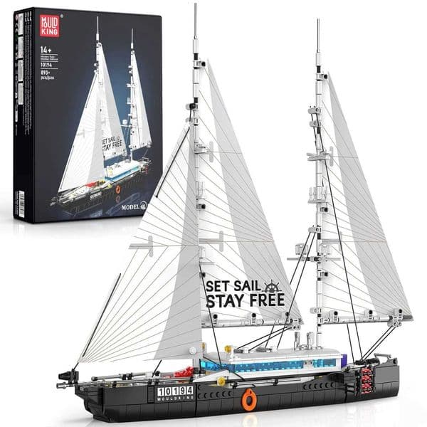 Ship Building Toy GiftCreativi Big Sailboat Model Block Toy for Kids SailboatNautical Adventure Experience Construction ToyJ260520