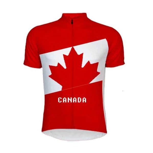 Canada Mens Summer Short Sleeve Cycling Jersey UV Protection Ropa Ciclismo Racing Bike Wear Shirts Maillot Bicycle ClothingZHR260520