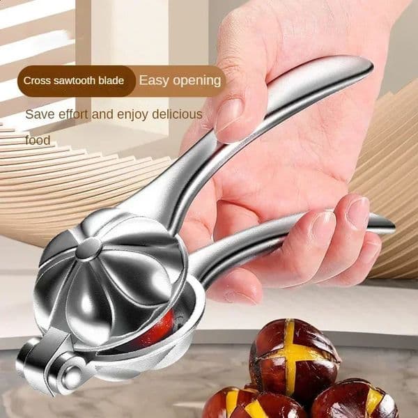 Chestnut Opener Machine Stainless Steel Quick Clip Walnut Pliers Sheath Cutter Nut Cracker Sheller Kitchen Tool 260520