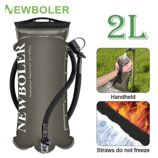 NEWBOLER 2L Outdoor Sport Camping Water Bladder Running Sport Bicycle Soft Water Bottle Folding TPU Soft Flask Water Bag Z260520