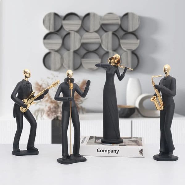 Scandinavian Abstract Music Dancer Resin Sculpture Modern Ballet Figure for Bookshelf Minimalist Office Decor Art Lovers 260520