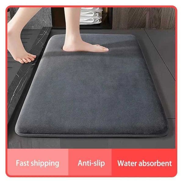Super absorbent floor mat super absorbent bath mat super anti slip coral velvet bathroom floor mat door matL260520JTHC