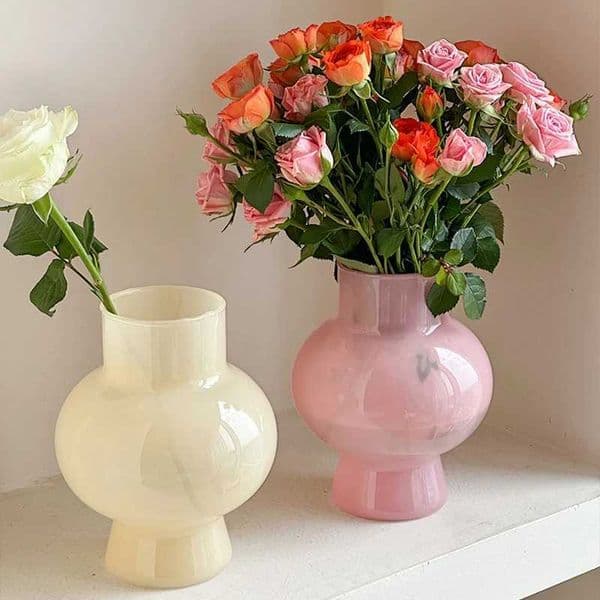 Glass Flower Vase Creative Vase Decorative Hydroponic Flower Container Nordic Style Flower Vases Desktop Flower Bottle Decor L260520