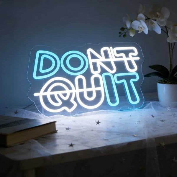 Dont Quit Neon Sign LED Motivational Night Light USB Rechargeable Aesthetic Desk Decor Lamp for Bedroom Living Room Gym Gift H260520