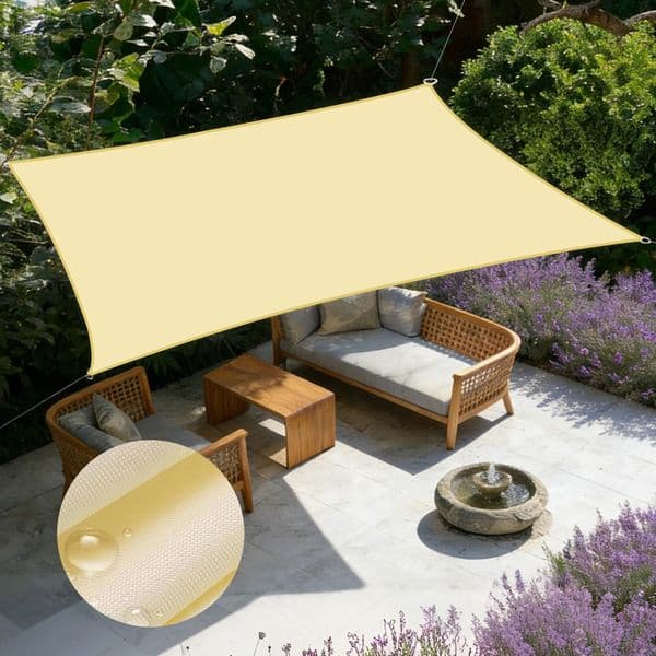 Outdoor Rectangular Sun Sail Breathable UV Resistant Shade Cover for Backyard Balcony Camping Easy Installation Clean 260520